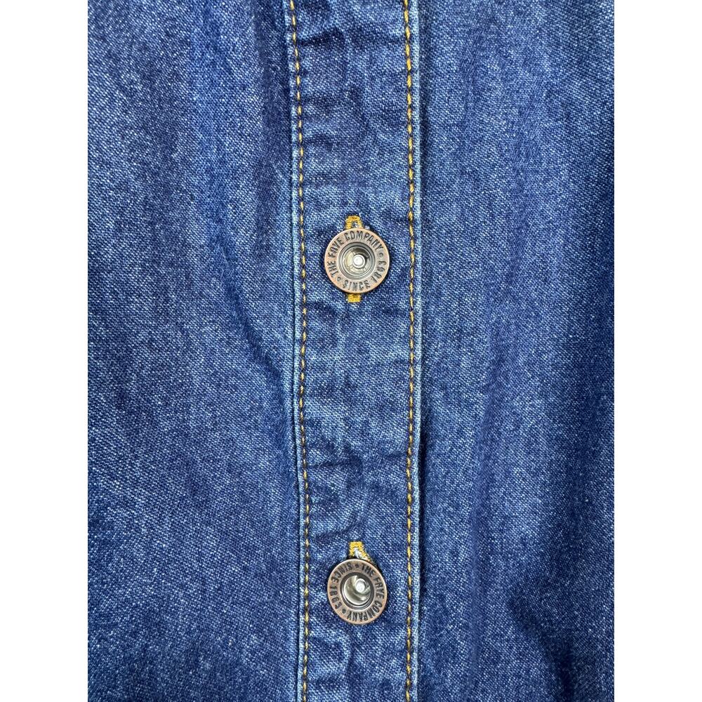 Frye Denim Shirt Dress Women XS Western Coastal Cowgirl Utility Mini Pockets - Picture 14 of 14